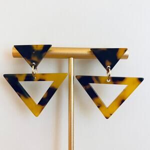 Tortoise Shell Acrylic Drop Earrings